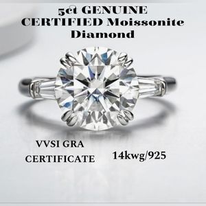 Sale 5ct CERTIFIED GENUINE Moissonite Diamond ring VVSI HUGE 😆